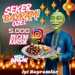 İnstagram 5000 Beğeni💖Karışık 🔀 Bayram Özel