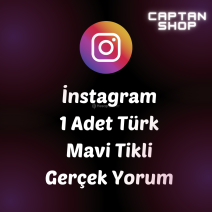 1 Adet Instagram Mavi Tikli Yorum | TÜRK GERÇEK FENOMEN