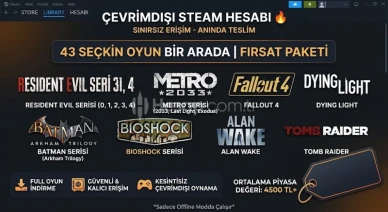 40+ OYUNLU HESAP | Fallout 4 Dying Light Metro RE