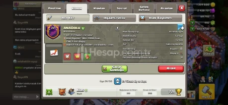 22 LVL Başkent Maxa Yakın 10 Seviye Türkçe İsimli Klan