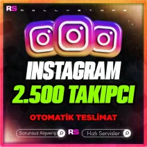 İnstagram 2.500 Takipçi - Güvenli İşlem - Otomatik