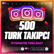 Türk İnstagram 500 Takipçi - Güvenli İşlem - Otomatik