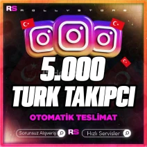 Türk İnstagram 5.000 Takipçi - Güvenli İşlem - Otomatik