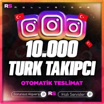 Türk İnstagram 10.000 Takipçi - Güvenli İşlem - Otomati