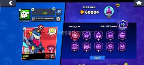 Brawl stars hesap 60000 kupa hesap