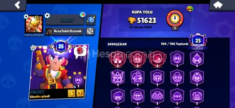 brawl stars hesabı 51k kupa güzel hesap