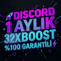 🚀 DISCORD 1 AYLIK 32X BOOST %100 GARANTİLİ ⚡