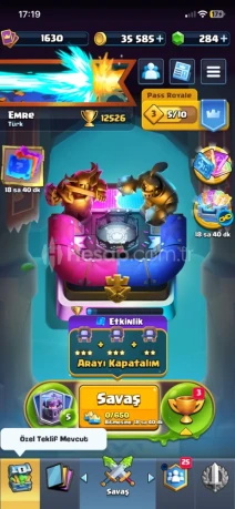 12500 KUPA CLASH ROYALE BOL EVRİMLE +clash of clans+170