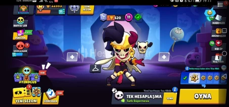 brawl hesap 22 k kupa 72 karakter