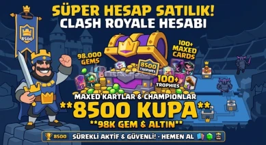 Efsanevi 8500 Kupa Clash Royale Hesabı