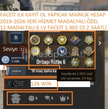 12 MADALYALI 6 LV FACEİT 1.902 SAATLİ 2019-2025 SERİ MA