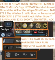 5 MADALYALI 22 LV FACEİT 6000 TL CS 2 ENVANTERLİ RED DE