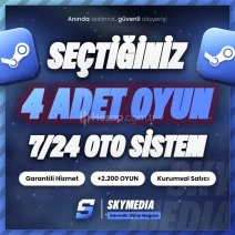 ⭐(SEÇTİĞİNİZ 4 OYUN)  7-24 OTO + 2200 OYUNLU⭐