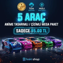 BAKI SHOP 🔥 5 ADET MEGA ÇİZİMLİ ARAÇ PAKETİ ⭐