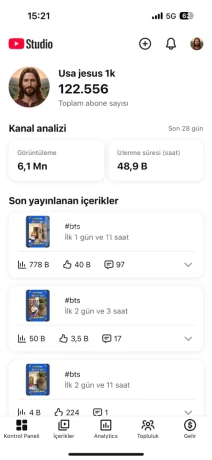 122 bin aboneli YouTube kanalı temiz