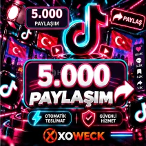 TikTok 5.000 Paylaşım | 🛡 7 GÜN GARANTİLİ