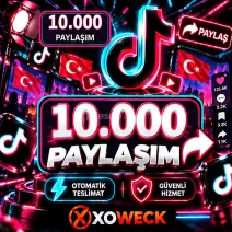 TikTok 10.000 Paylaşım | 🛡 7 GÜN GARANTİLİ