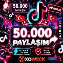 TikTok 50.000 Paylaşım | 🛡 7 GÜN GARANTİLİ