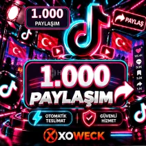 TikTok 1.000 Paylaşım | 🛡 7 GÜN GARANTİLİ