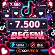 TikTok 7.500 Beğeni | 🛡 7 GÜN GARANTİLİ