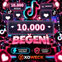 TikTok 10.000 Beğeni | 🛡 7 GÜN GARANTİLİ