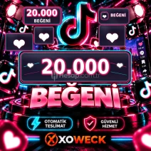 TikTok 20.000 Beğeni | 🛡 7 GÜN GARANTİLİ