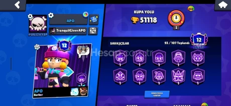 51K KUPA - 137 SKİN -93 KARAKTER
