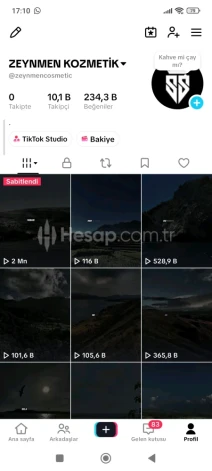Satılık tiktok hesabı 10 k takipçili