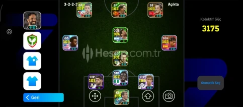 Efootball hesap  3175 kolektif bombacı vardır