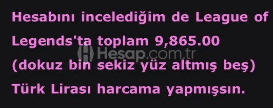 MAINLEMELIK PISMAN ETMEYECEK LOL HESAP