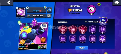 Brawl Stars Satürn şöhreti 1 71K FULL KARAKTER