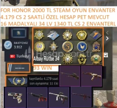 16 MADALYALI 34 LV 1340 TL CS 2 ENVANTERLİ 4.179 CS 2 S