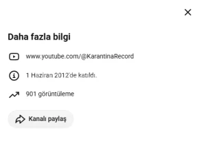 ESKİ TARİHLİ YOUTUBE KANALI 2012 YILINA AİT