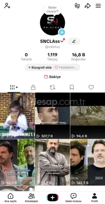 Orjinal takipçili keşfeti açık 1119 takipçili Tt hesaı