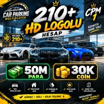⭐ CAR PARKİNG 210+ HD LOGOLU 50M PARA+30K COİN HESAP ⭐