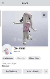 Roblox kız hesabı 6000 robux harcanmış envanterli