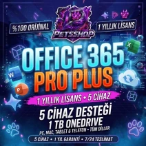 ⭐ Office 365 Pro Plus 1 Yıl Lisans 5 Cihaz Garantili