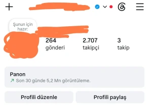 Mavi tikli 2707 takipcili 5.2m reels görüntülenmeli