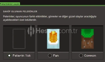Temiz minecraft hesap 2 pelerinli pazarlık olur