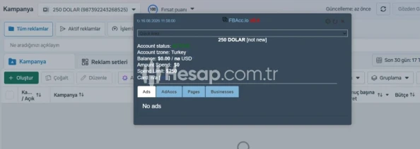 Eski Kişisel Reklam Hesabı | 250$ Limit | Ana Facebook