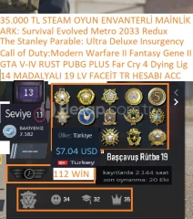 14 MADALYALI 19 LV FACEİT TR HESAABI GTA V-IV RUST PUBG