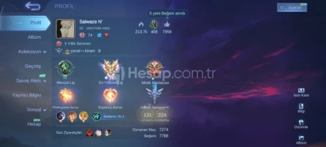 HAYA KAKASHİ MOBİLE LEGENDS HESAP
