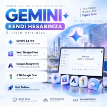 ⭐ GEMINI PRO 1 AY | KENDİ GMAIL HESABINIZA | DAVET İLE