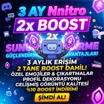 [OTOMATİK TESLİMAT 3 Aylık Discord Nitro + 2 Boost