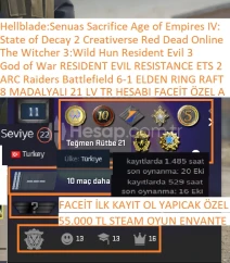 8 MADALYALI 21 LV TR HESABI+FACEİT ARC Raiders Battlefi