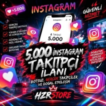 Instagram 5000 takipçi oto teslim garantili