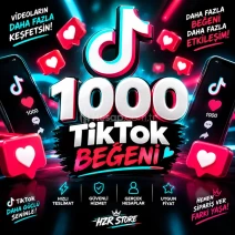 1000 adet TikTok beğeni otomatik teslimat