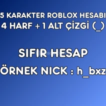 5 Karakter Nadir Nick | 4 Harf + 1 Alt Çizgi | ROBLOX |