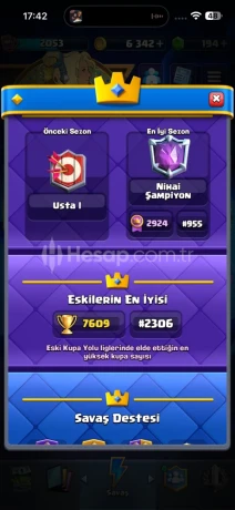Cr 2053 lvl dünya 955.liği 169 ifadeli