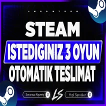 Steam İstediğiniz 3 Oyun + Garanti